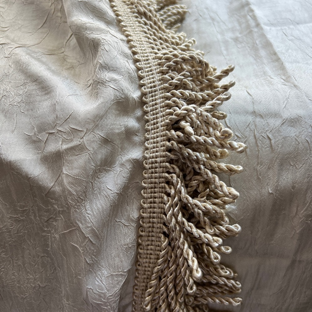 3 pairs of Croscill drapes and matching valences with fringe.